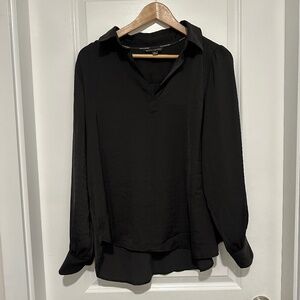 Banana Republic | Black Long Sleeve Collared Blouse | Women’s Size Large